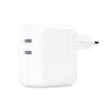 苹果 欧规 双 USB-C 35W 充电牛头 型号 A2676 原材料 端口电源适配器 可支持 IPHONE / MACBOOK / IPAD / WATCH 带包装盒 (注意，售后不保)