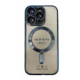 苹果 IPHONE 16 PRO 电镀磁吸 带镜头保护 手机壳 蓝色
