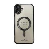 苹果 IPHONE 16 PLUS 电镀磁吸 带镜头保护 手机壳 黑色